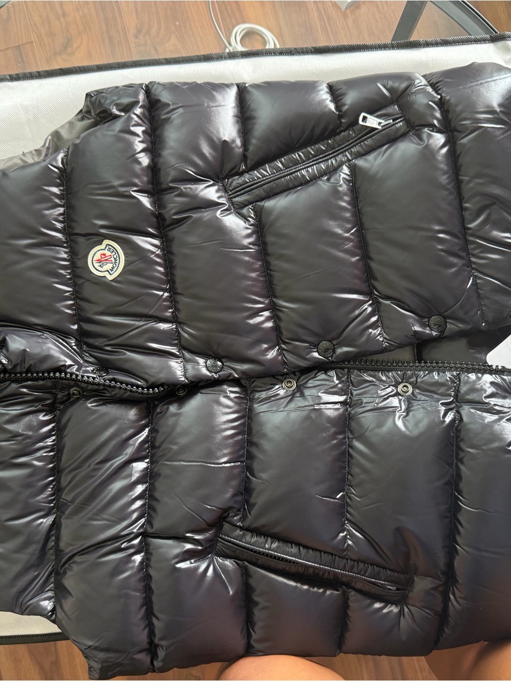 Moncler Shiny Black Quilted Down Puffer Jacket